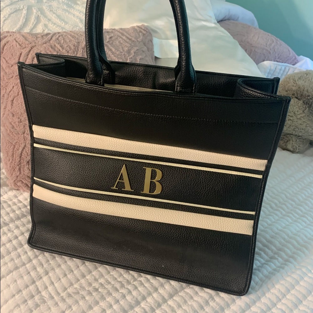 Abbott Lyon Black canvas resort tote